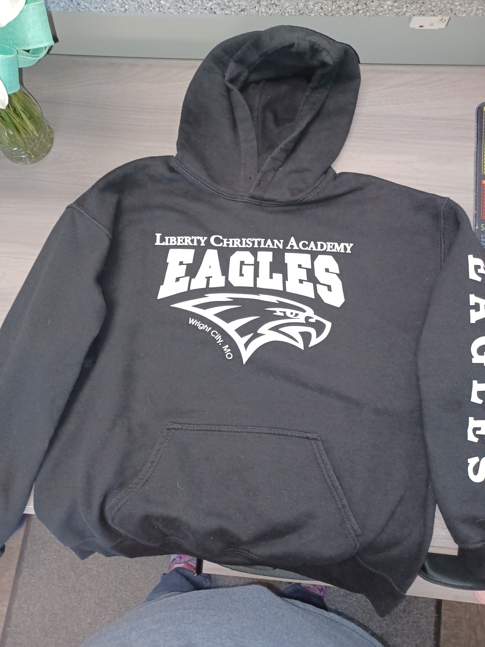 Hoodie, Black, Gildan, L